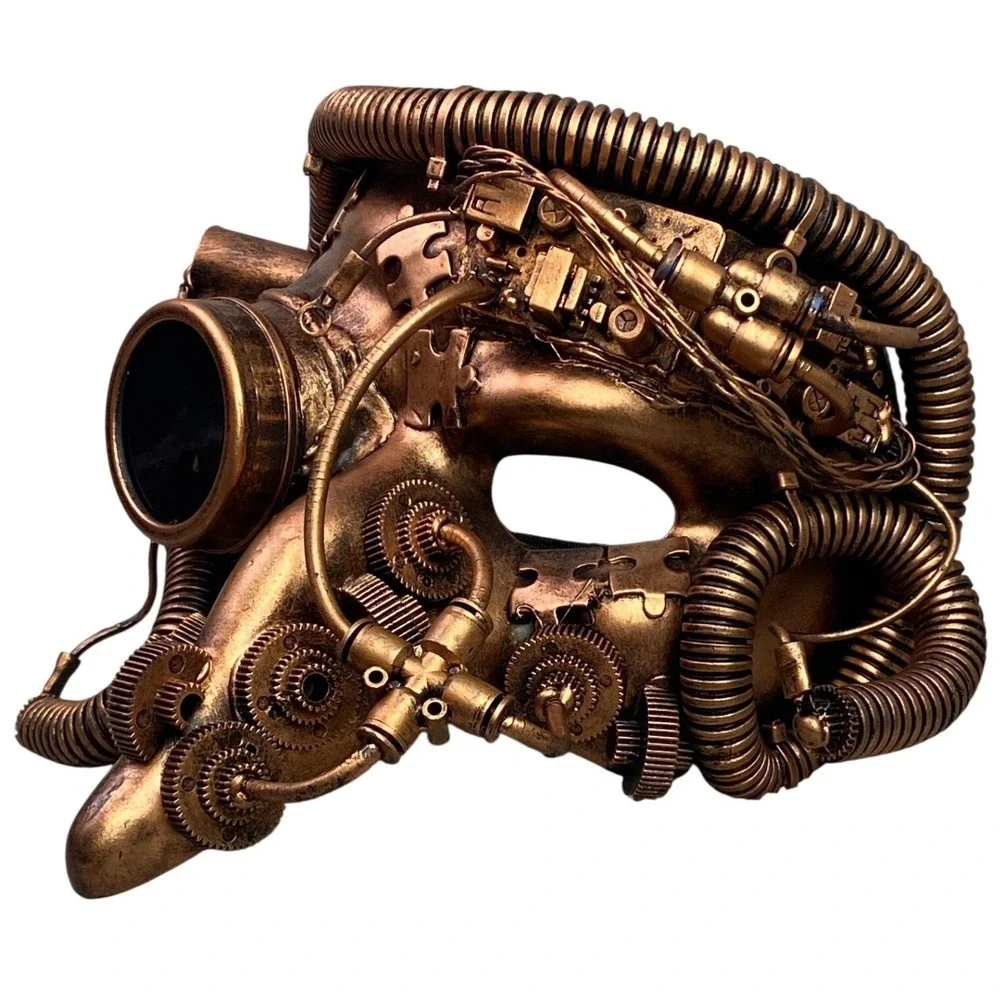 Steampunk Mask Copper Gear Goggles Cosplay Halloween Costume KBW M39269